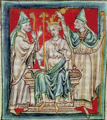 Drawing depicting the coronation of Richard I